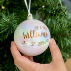 Personalised Copper Wedding Bauble Decoration