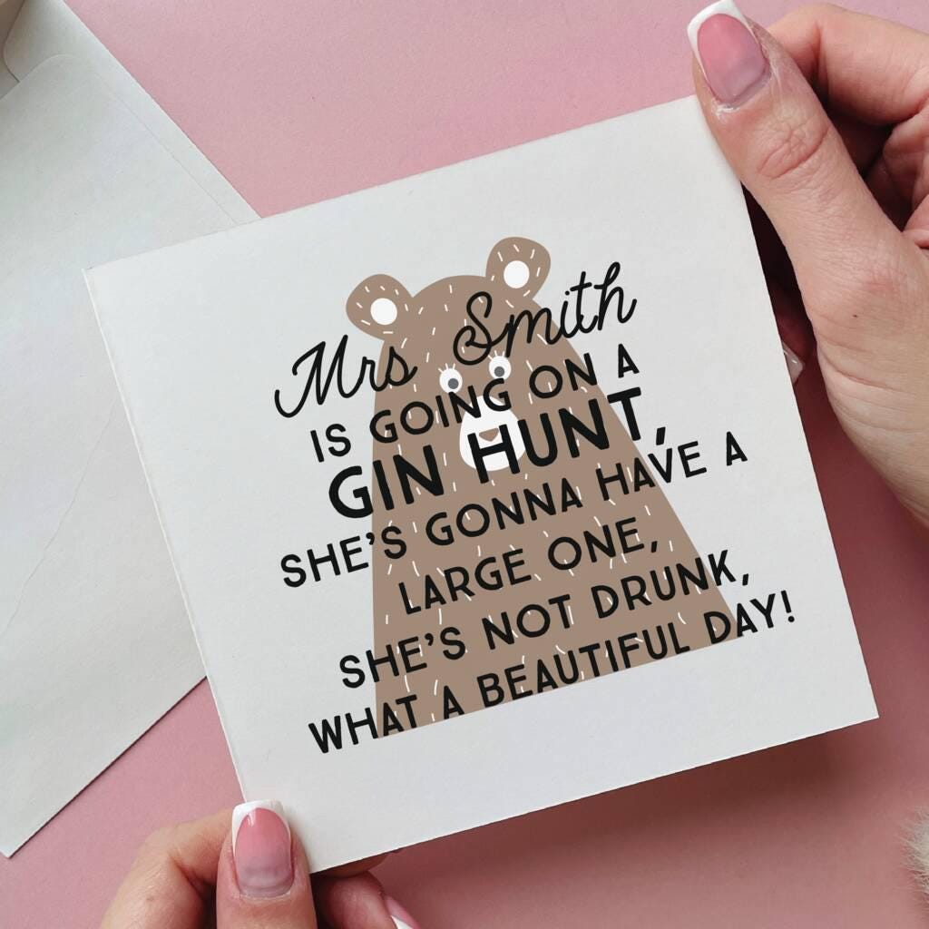 Personalised Bear Hunt Teacher Card