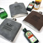 Personalised Leather Effect Groomsman Hip Flask
