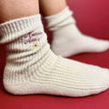 Personalised Cashmere Socks With Flower