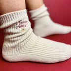 Personalised Cashmere Socks With Flower