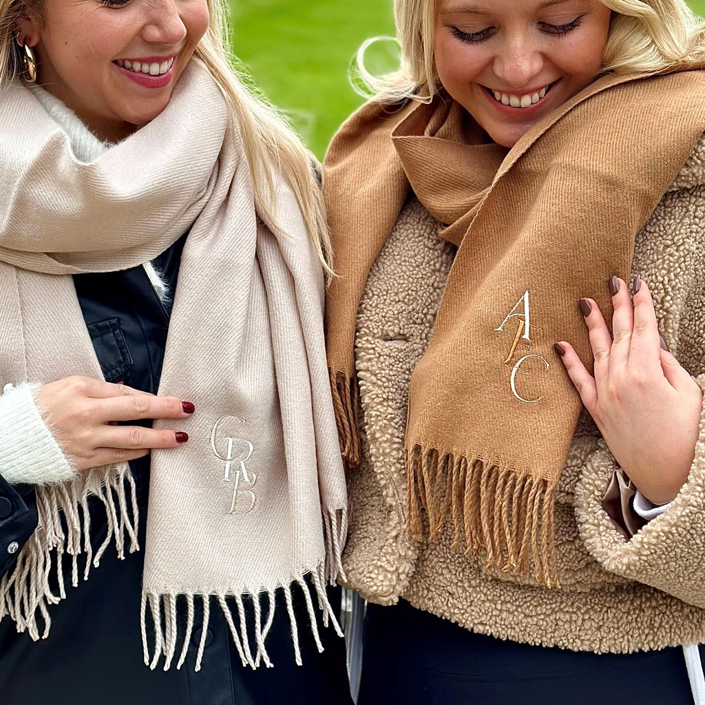 Personalised Staggered Initial Scarf