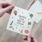 Personalised First Day Of School Drawing Card