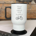 Personalised Grab Life By The Handlebars Travel Mug
