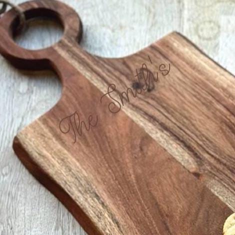 Personalised Extra Long Acacia Board With Circle Handle