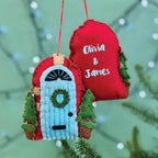 Personalised Fabric Christmas Front Door Bauble