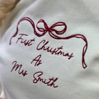 Embroidered Personalised First Christmas As A Mrs Jumper