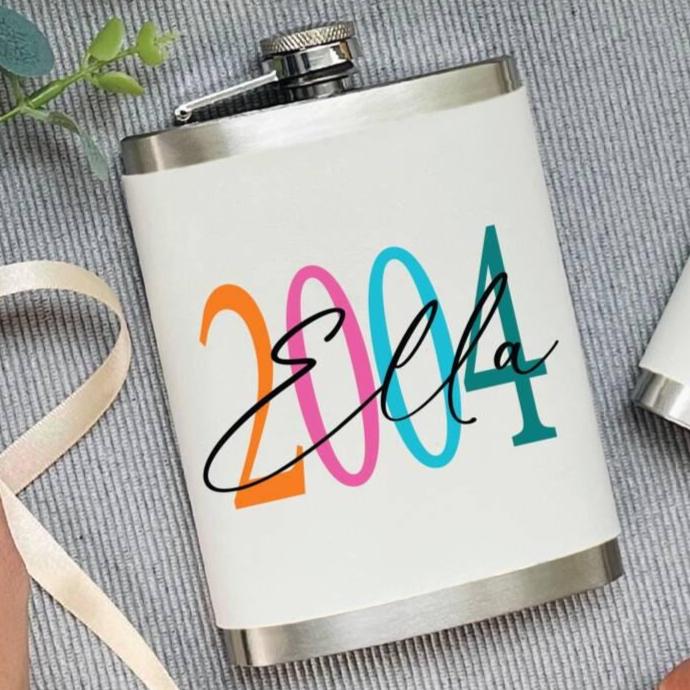 Personalised Birth Year 21st Birthday Hip Flask