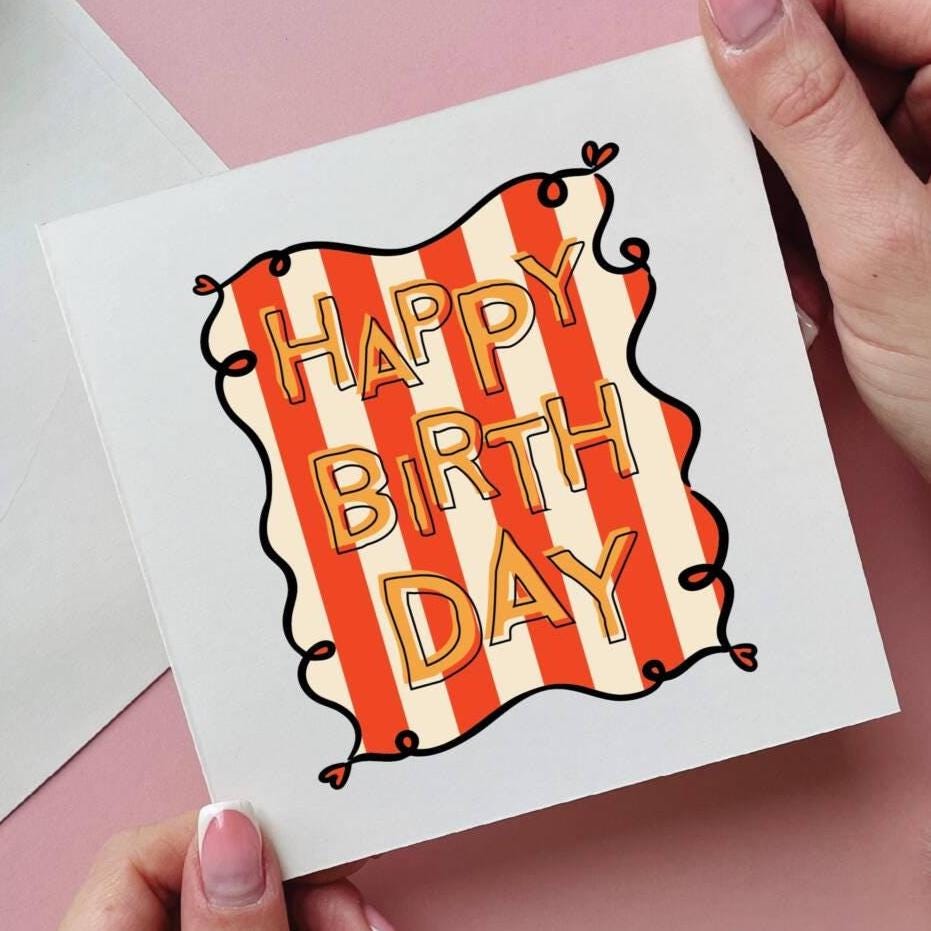 Happy Birthday Stripe Card