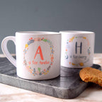 Personalised Children's Wreath Initial Mini Mug