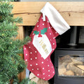 Personalised Spotty Christmas Stocking