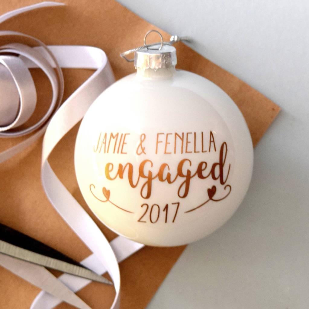 Personalised Copper Engagement Bauble
