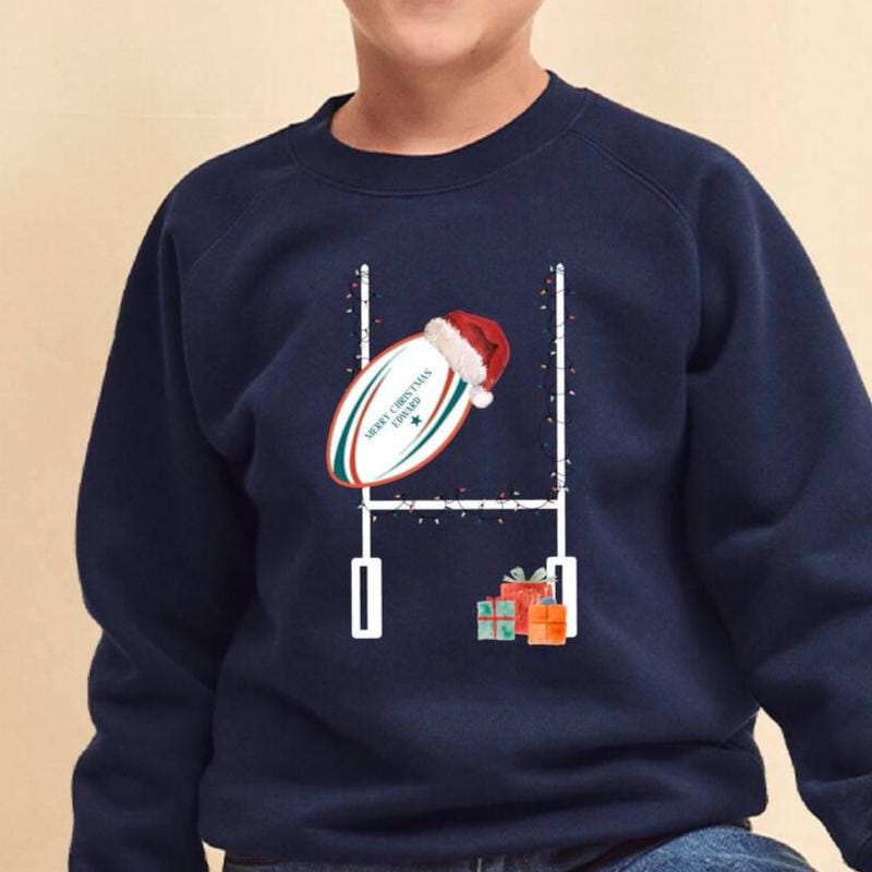 Kids Personalised Rugby Christmas Jumper
