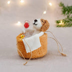 Personalised Dog In A Bath Christmas Decoration