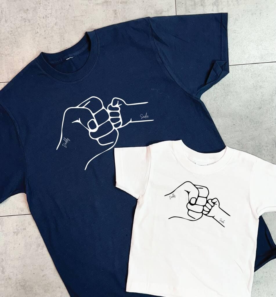 Personalised Daddy And Me Fist Bump T Shirts