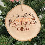 Personalised Merry Spritzmas Aperol Wooden Christmas Bauble