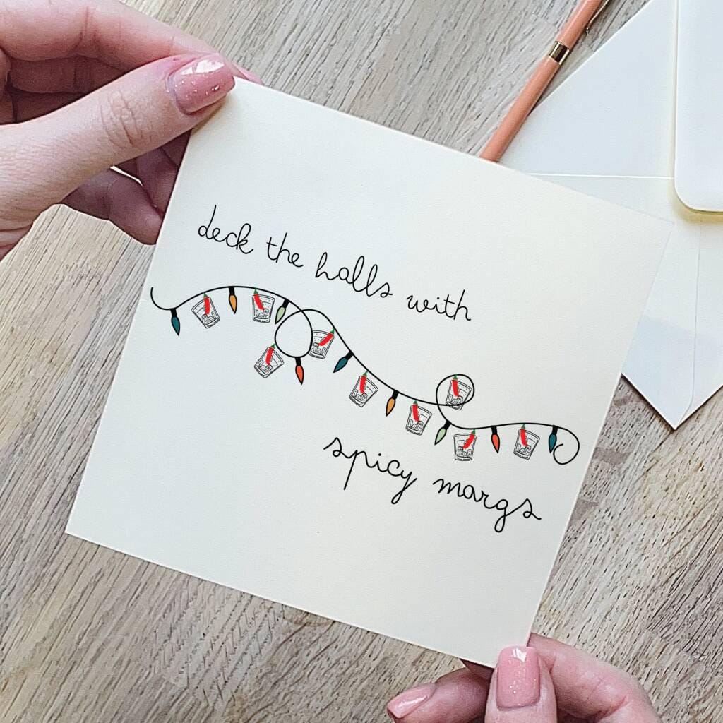 Deck The Halls With Spicy Margarita Christmas Card