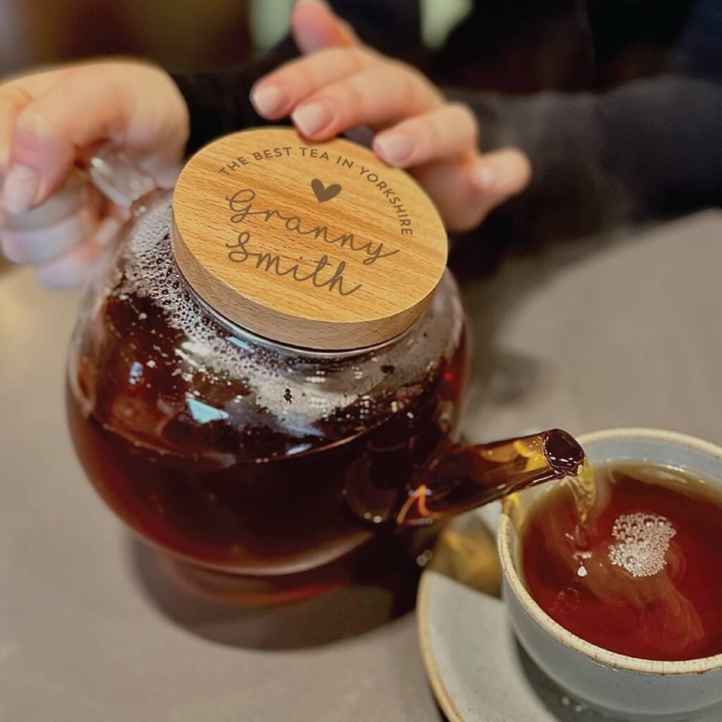 Personalised Glass Teapot Best Tea In Town Teapot