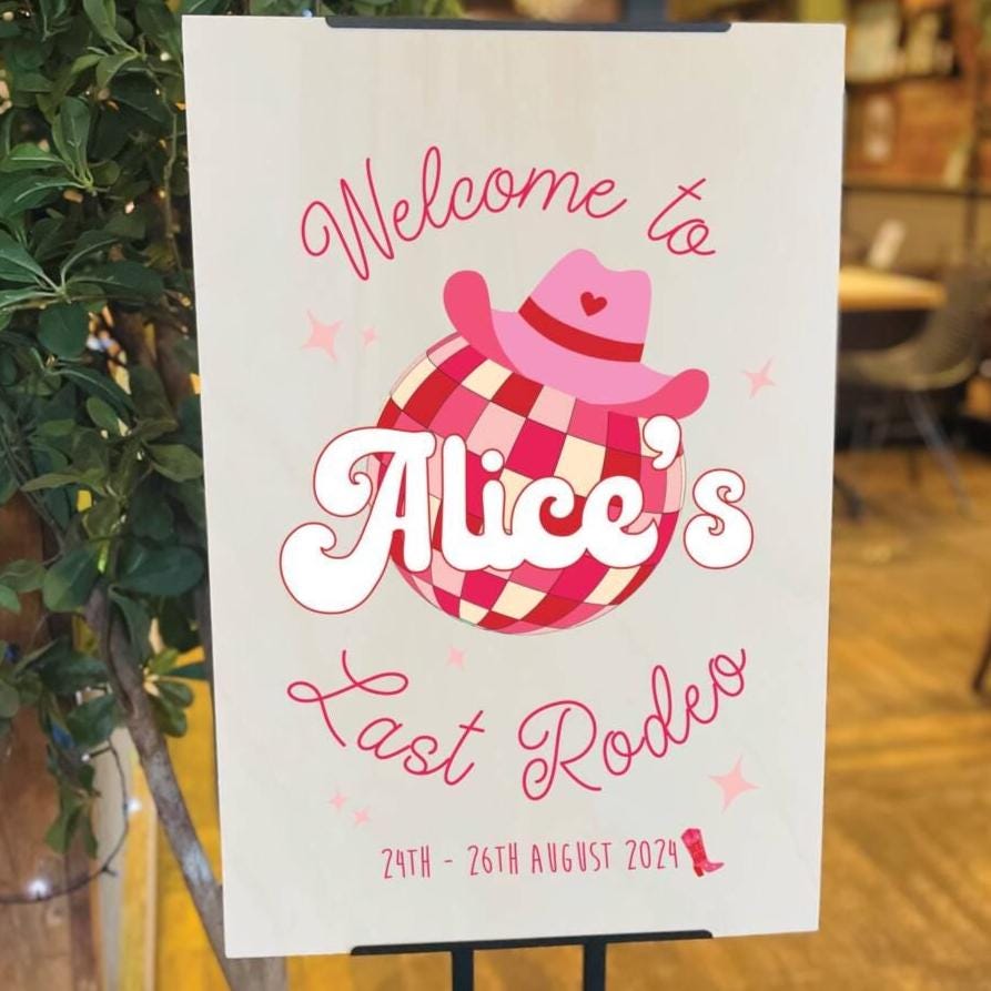 Personalised Last Rodeo Hen Party Sign