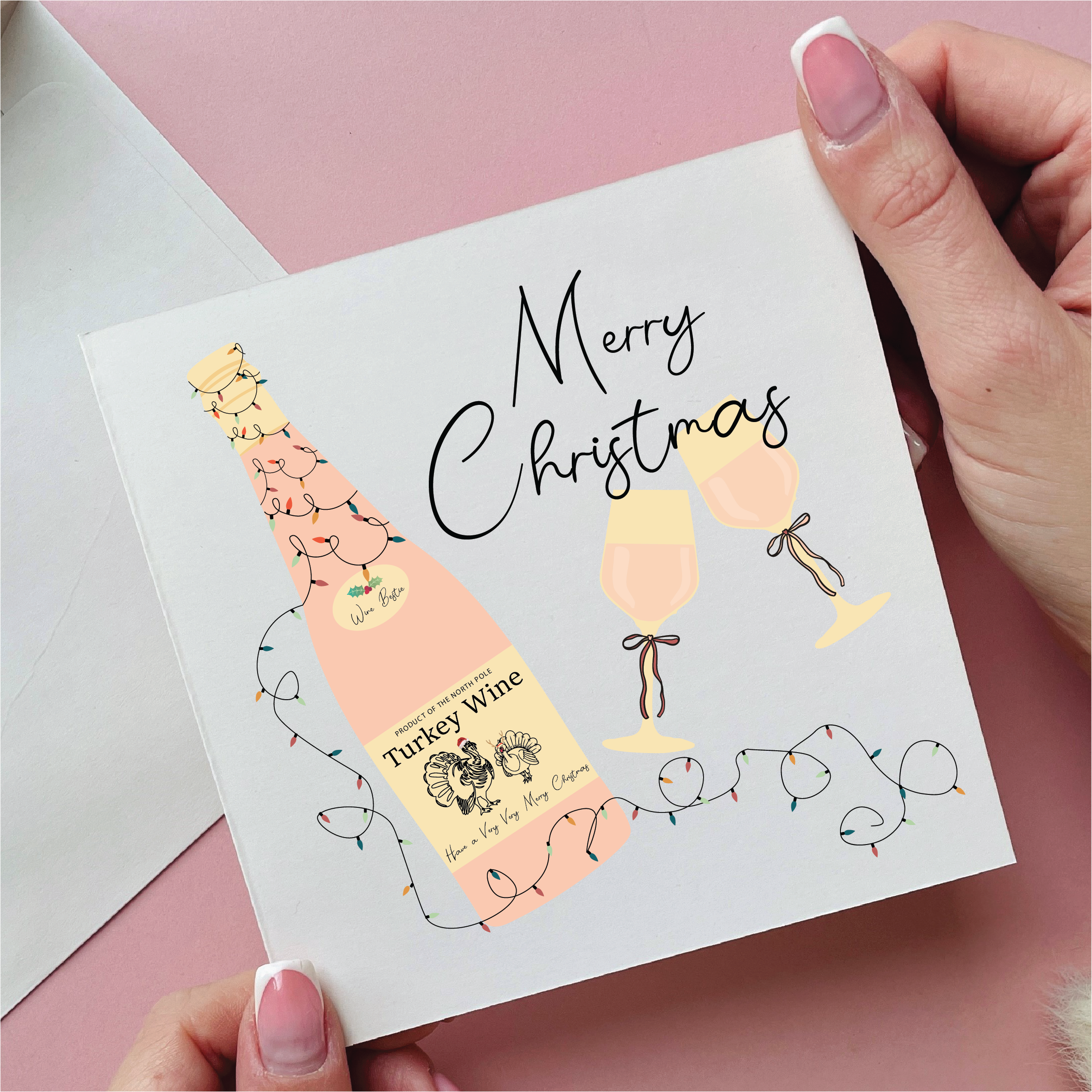 Turkey Wine Christmas Card
