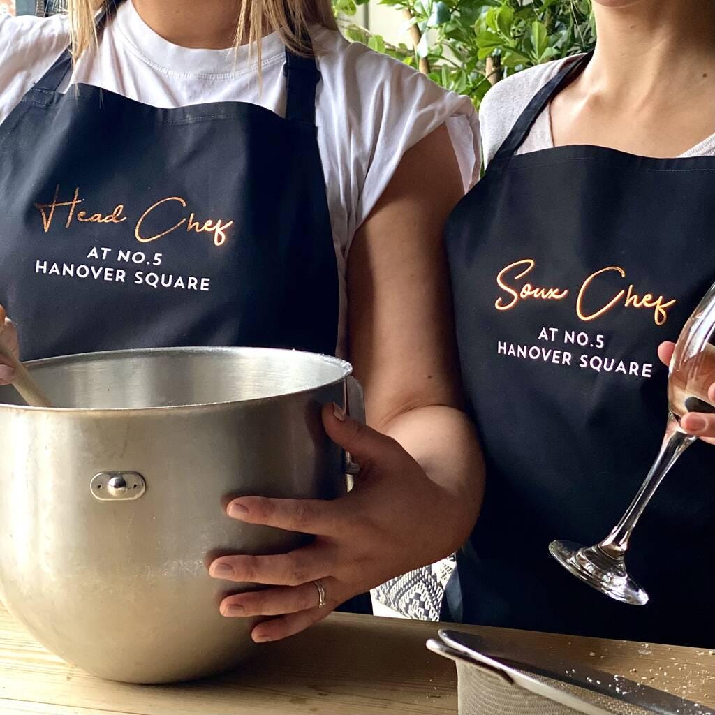 Head Chef Sous Chef Pair Of Aprons