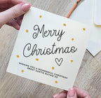 Personalised Gold Stars Merry Christmas Card