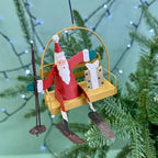 Personalised Santa On A Ski Lift Bauble