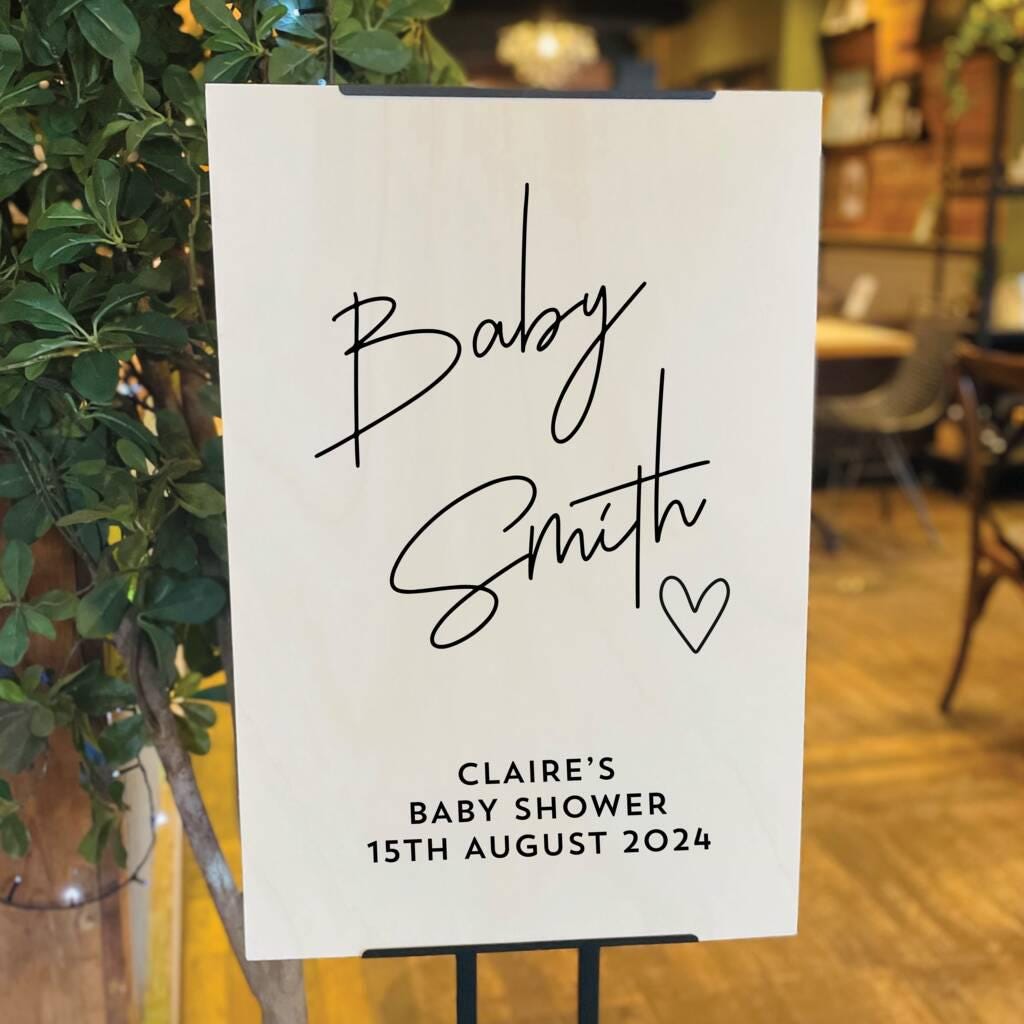 Baby Surname Baby Shower Wooden Sign