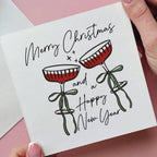 Champagne Glasses Merry Christmas And Happy New Year Card
