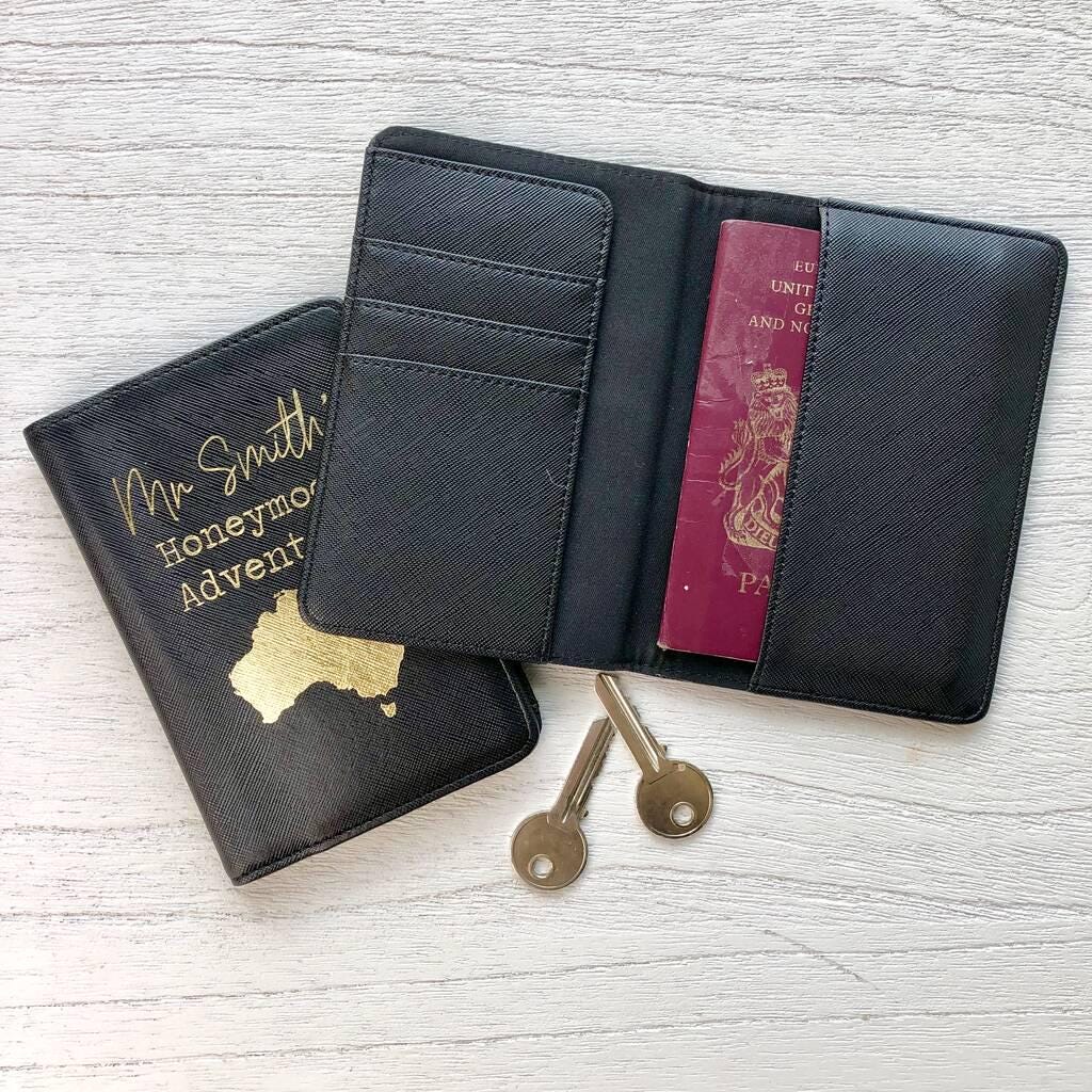 Personalised Aeroplane Swirl Passport Cover
