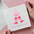 Cowgirl Howdy Birthday Girl Birthday Card