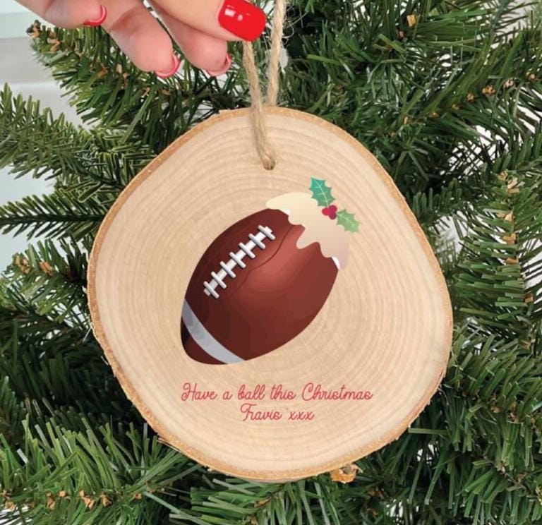 Personalised American Football Christmas Pudding Decoration