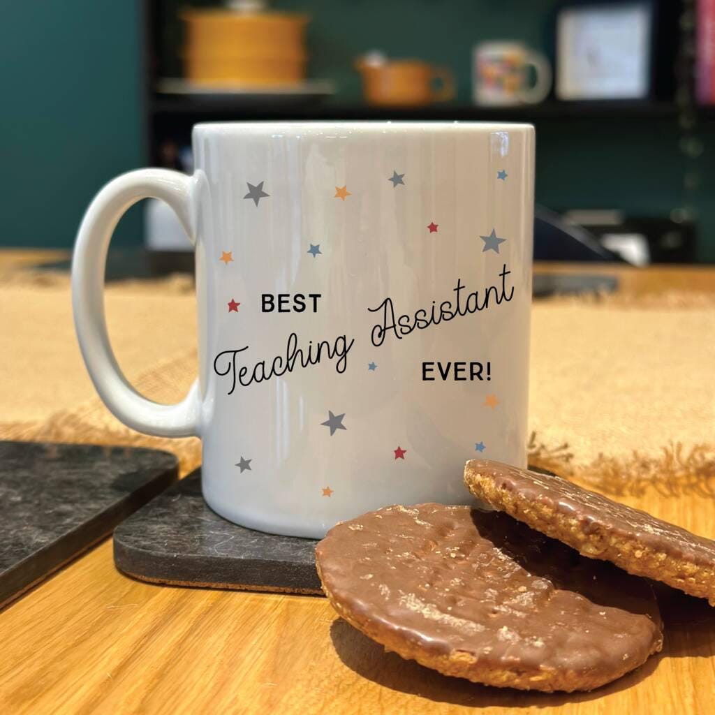 Personalized Teaching Assistant Mug: Star Design, Thank You Gift