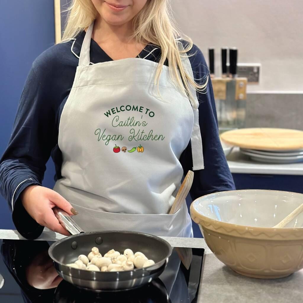Personalised Vegan Kitchen Apron