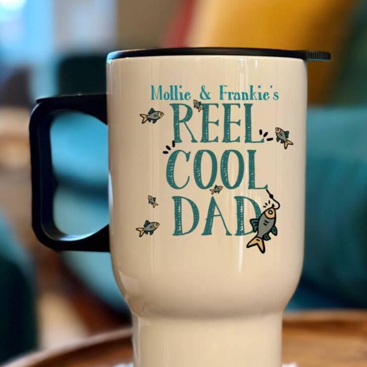 Personalised Reel Cool Dad Travel Mug