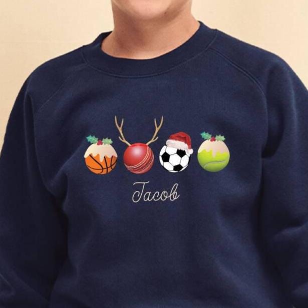 Personalised Sports Fan Kids Christmas Jumper