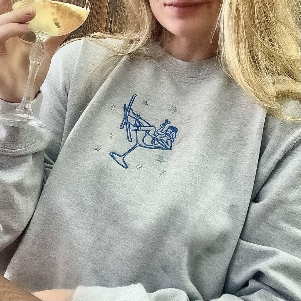 Embroidered Skiing Cocktail Jumper