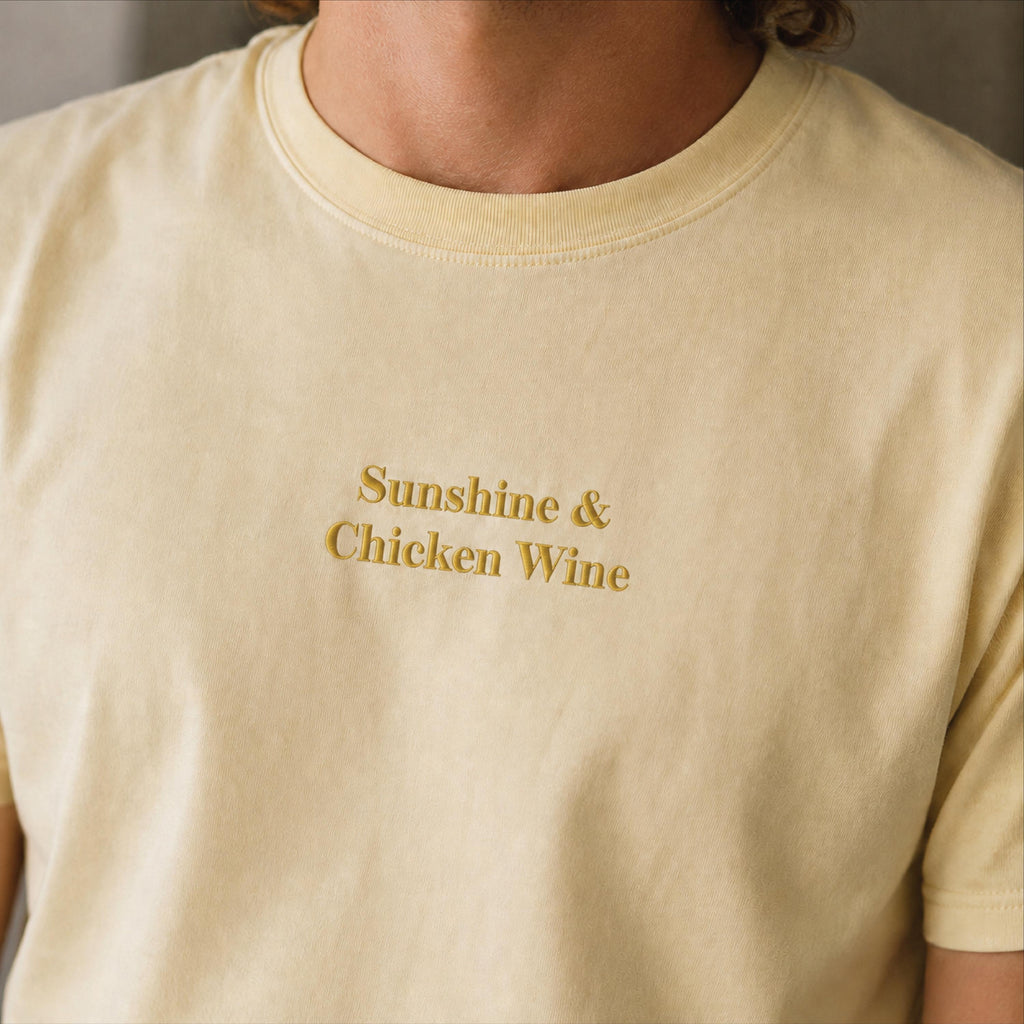 Embroidered Sunshine And Chicken Wine T Shirt