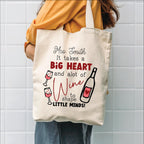 Personalised Big Heart And Wine To Shape Little Minds Tote Bag