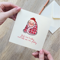 Feed Me Turkey Pigs In Blanlets Christmas Card