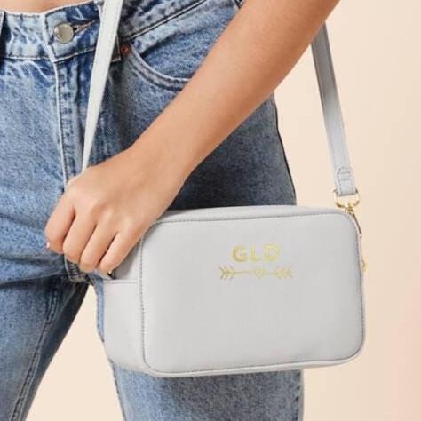 Personalised Cross Body Hand Bag With Heart Motif