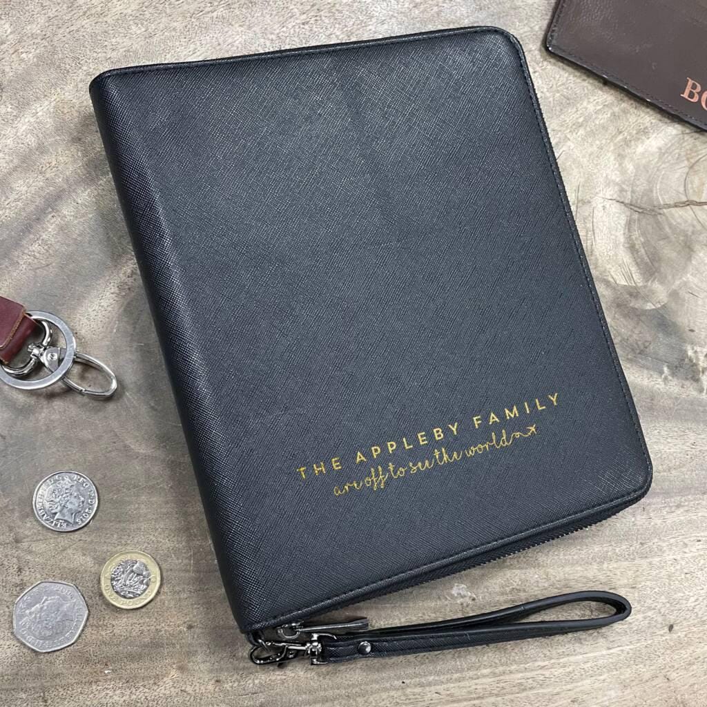 Personalised Off To See The World Family Travel Wallet