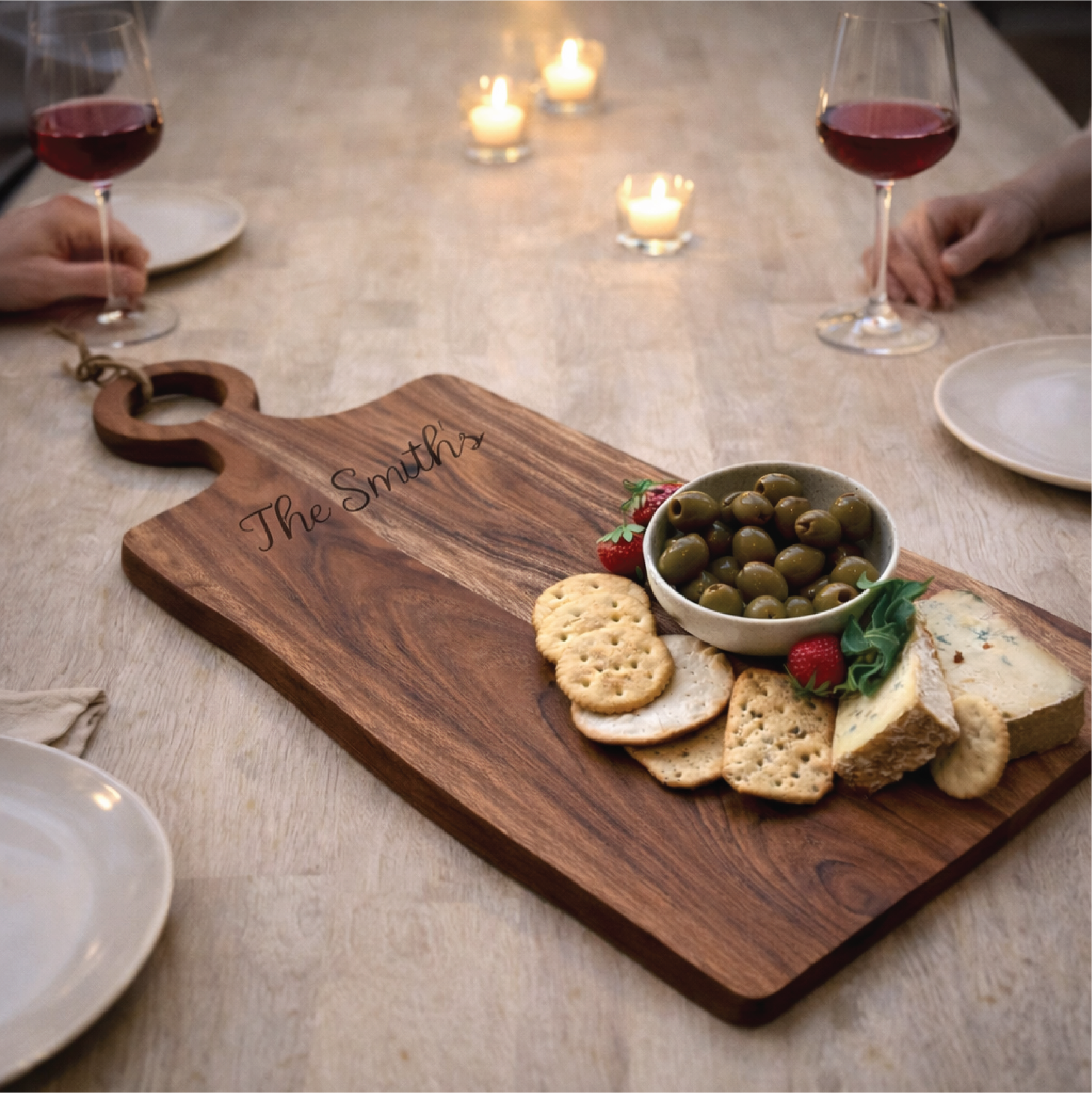 Personalised Extra Long Acacia Board With Circle Handle