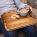 Personalised Acacia Tray With Leather Handles
