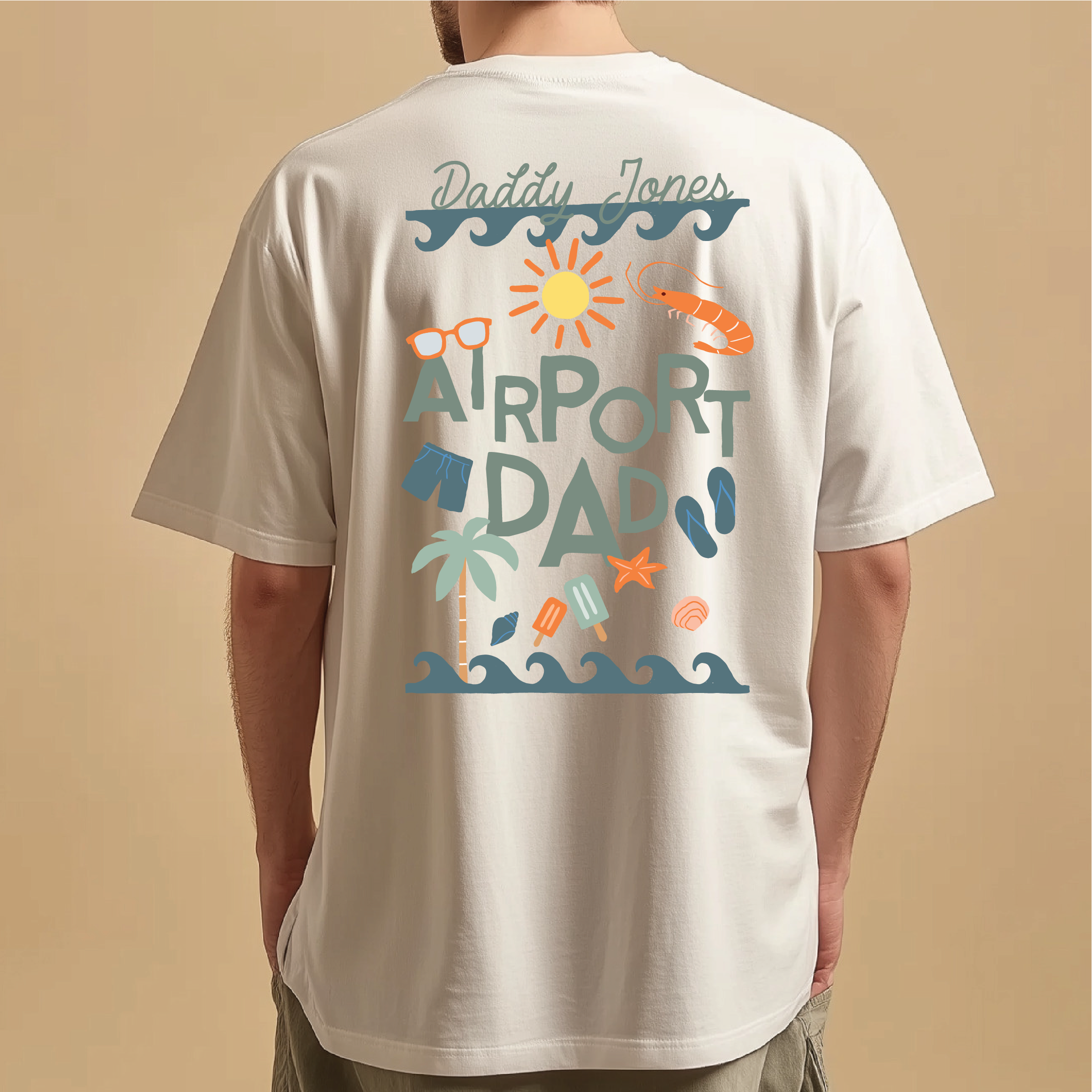 Personalised Airport Dad Graphic T Shirt