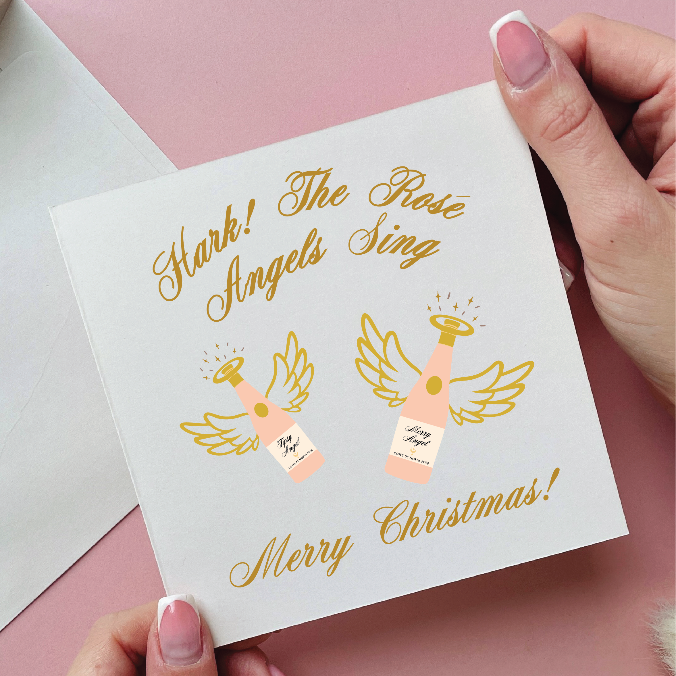 Angel Wine Christmas Card