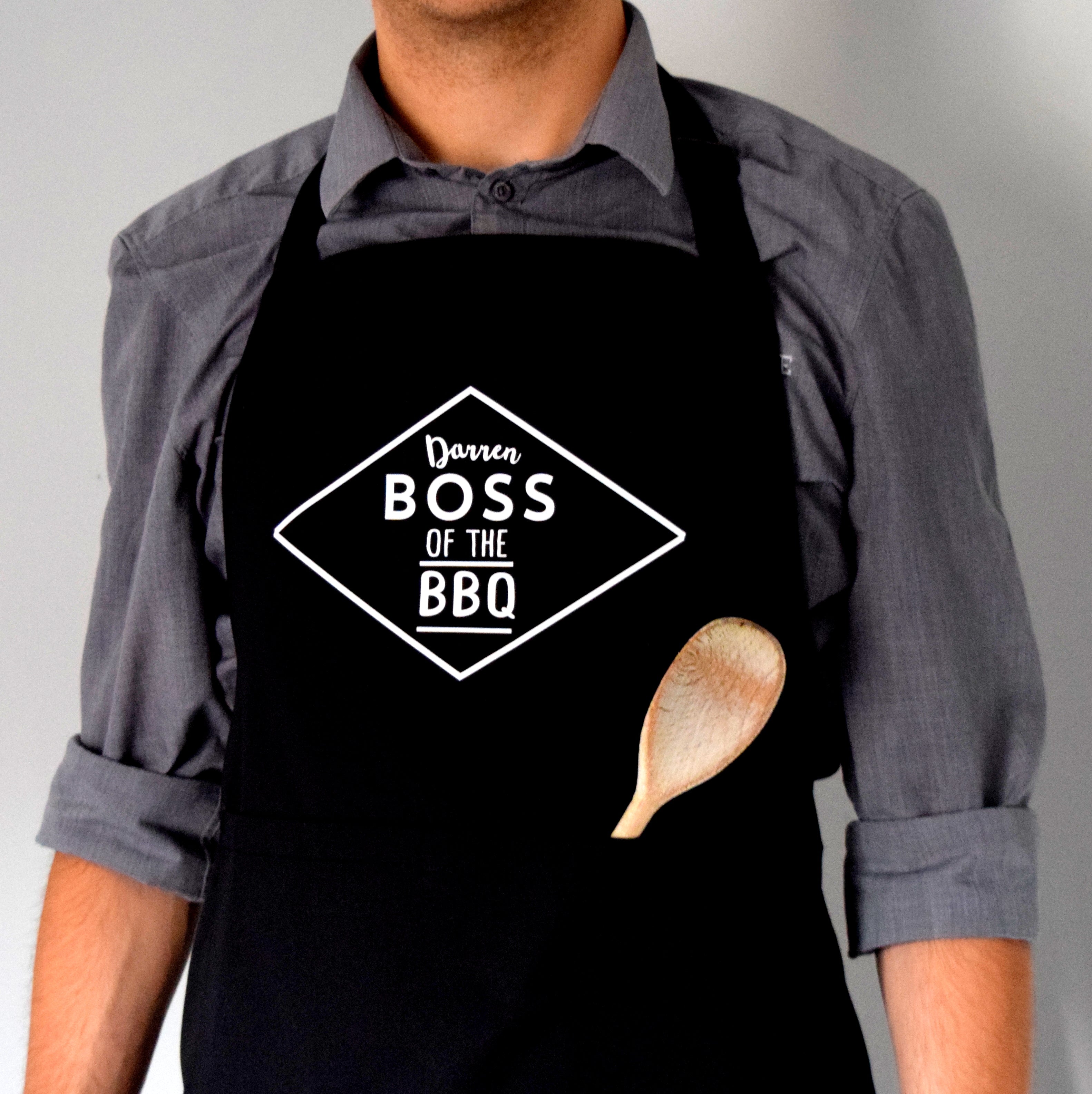 Personalised Boss Of The Barbecue Apron