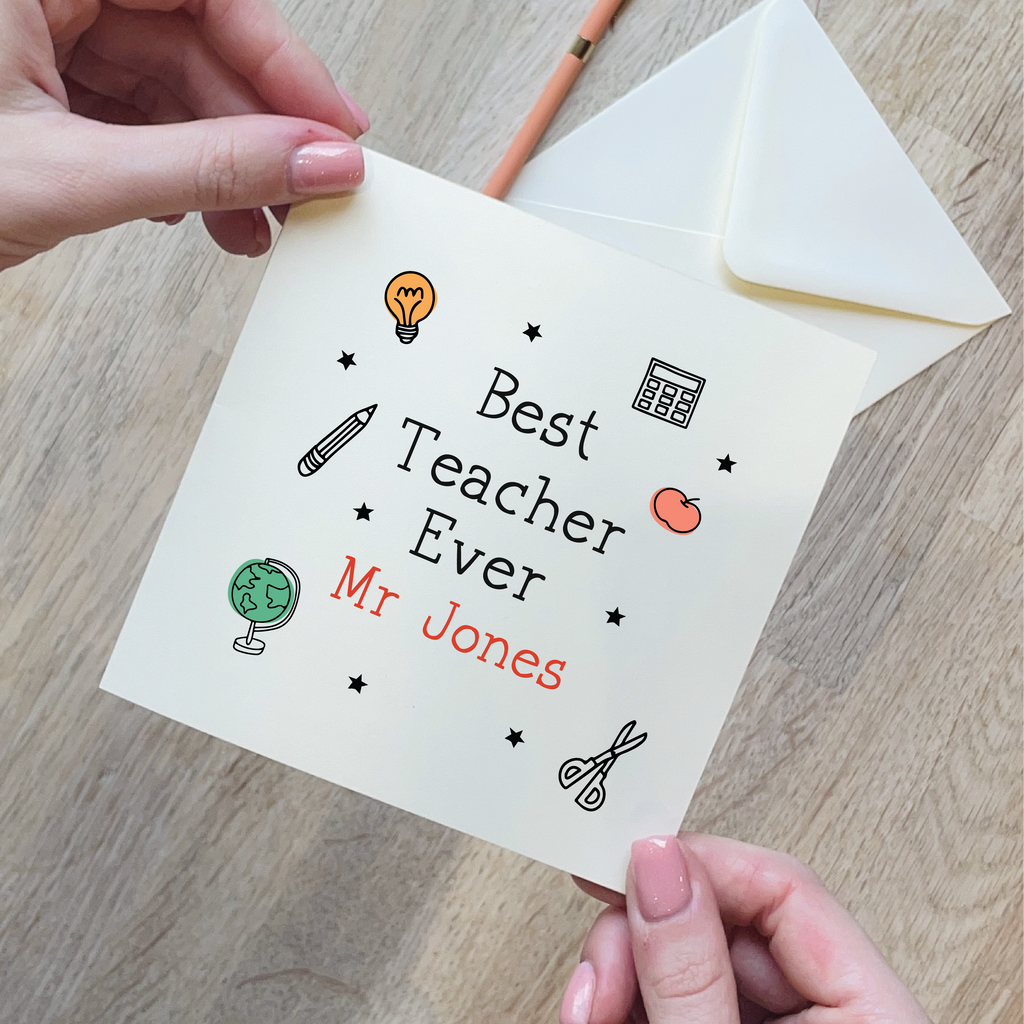 Best Teacher Ever Drawing Card