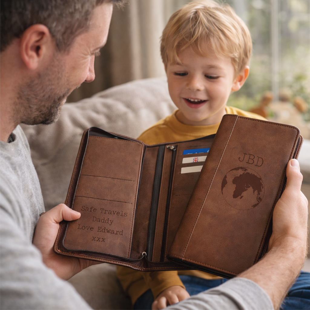 Personalised Brown Travel Wallet With Secret Message