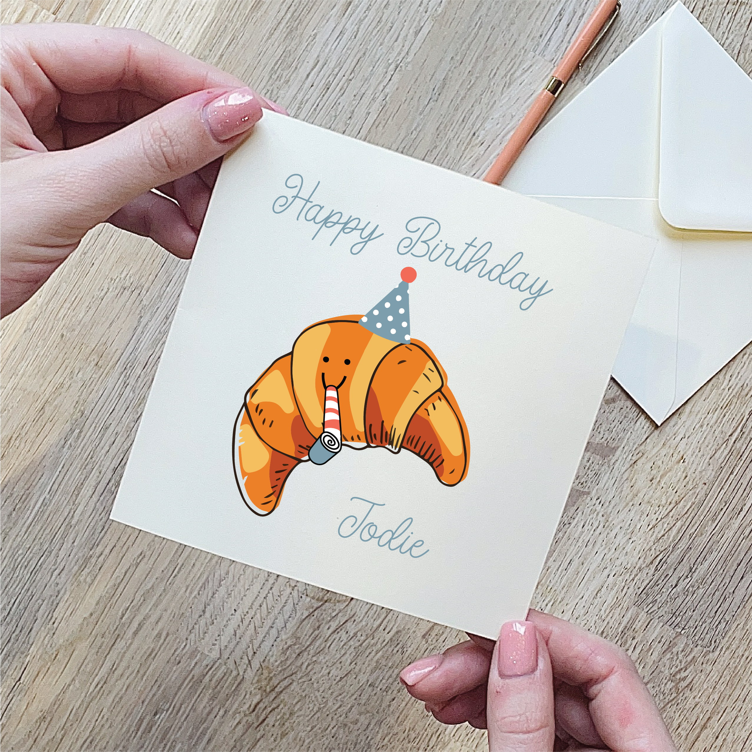 Personalised Croissant Birthday Card